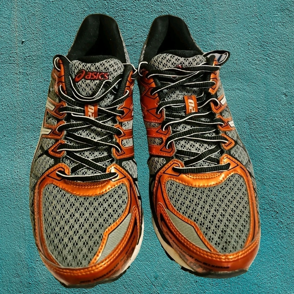 Asics Gel Kayano 20 Running Shoes Mens 9 20th Anniversary Orange Gray T3N2N Rare